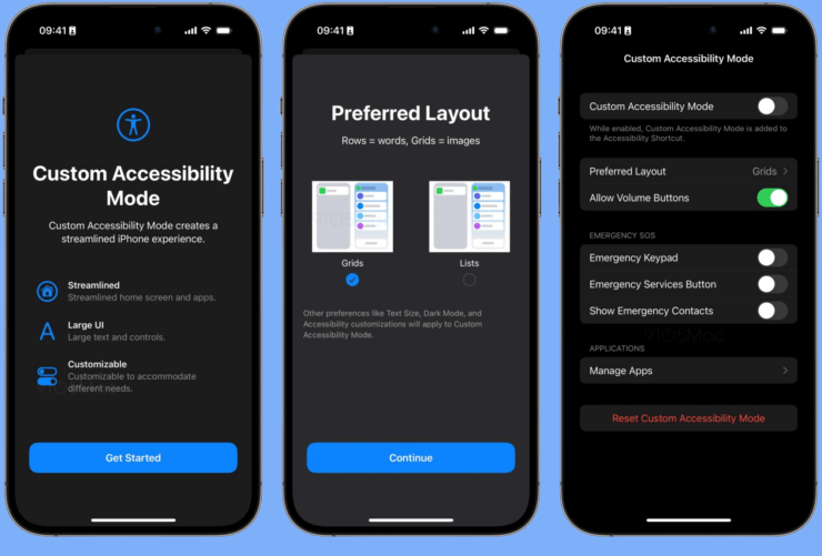 Меню Айфона. Вот так, в пару касаний, Айфон можно будет превратить в бабушкофон. Фото.