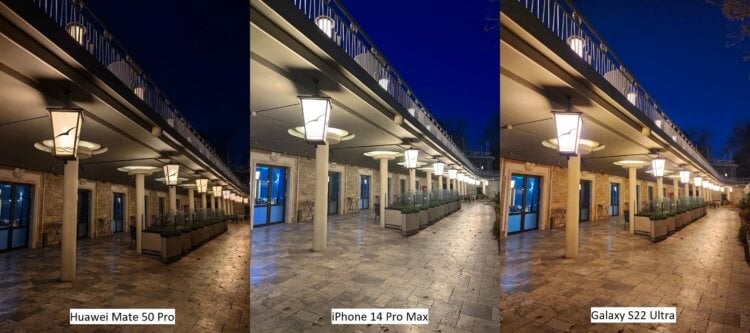 iPhone 14 Pro Max сравнение фото. При недостаточном освещении Huawei на голову сильнее конкурентов. Фото.