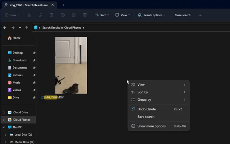 Не грузятся видео из iCloud. Вот так видео выглядит до попытки загрузить его для просмотра. Фото.