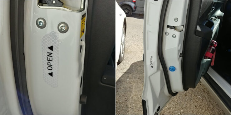 Вот эти наклейки очень хорошо отражают свет фар и других осветительных приборов. Фото.