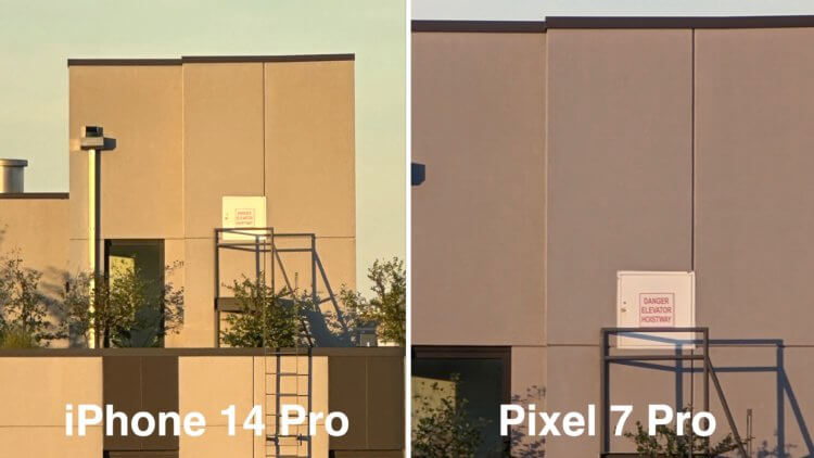 Сравнение Pixel 7 Pro и iPhone 14 Pro. Пикселю не хватает света при съемке с зумом. Фото