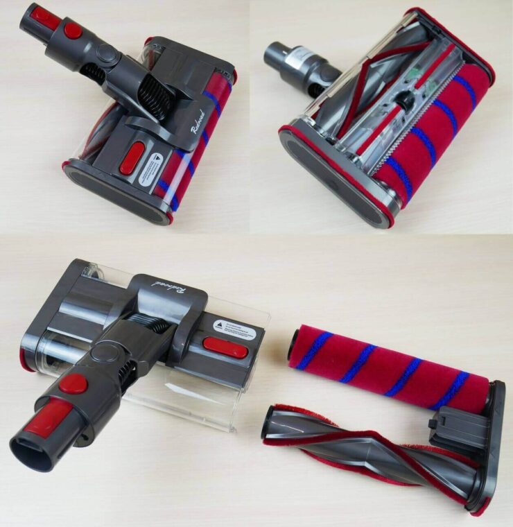 Redroad V17 — аккумулятор. Щетка с двумя валиками — отличительная особенность этого пылесоса. Фото.
