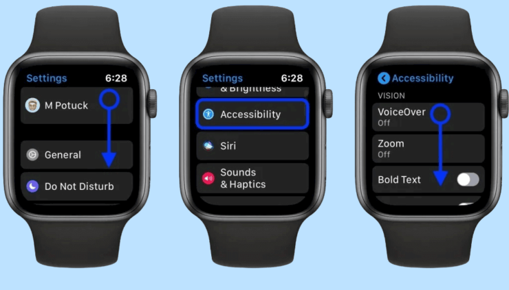 Хорошо, что эту функцию можно включить и через часы. Фото.