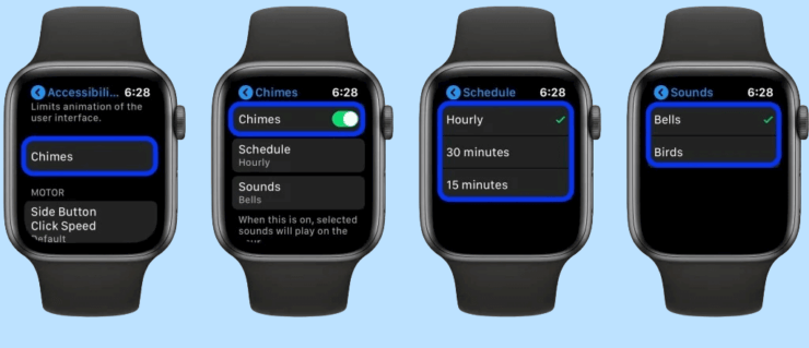 С часов можно даже выбрать звук. Фото.