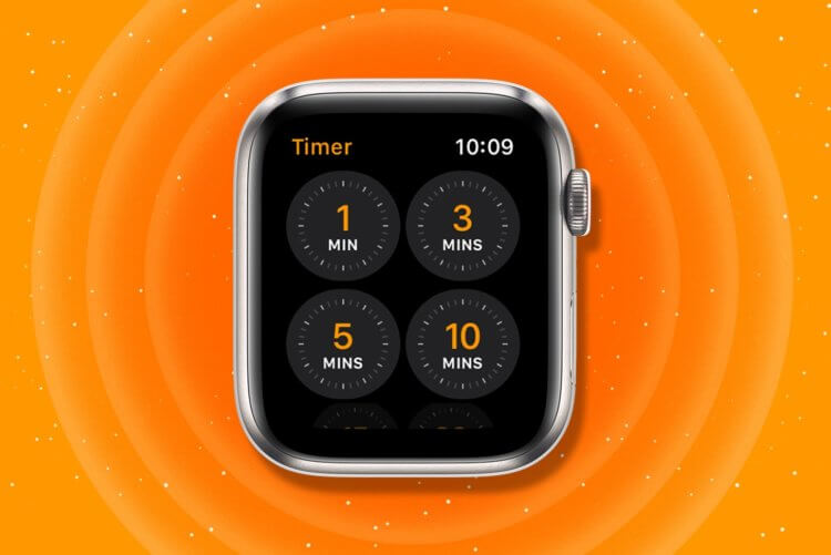 Таймер на Apple Watch. Можно получать уведомления о времени и с помощью таймера. Фото.
