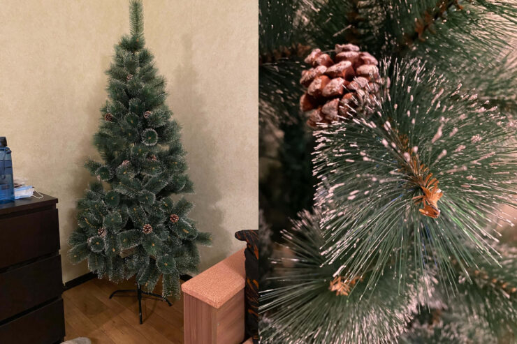 Недорогая искусственная ёлка. Искусственные ёлки красивее настоящих, что ни говори. Фото.