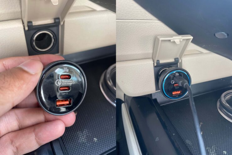 Быстрая автомобильная зарядка для телефона. В такой маленькой зарядке столько мощности. Быстрая автомобильная зарядка для телефона. В такой маленькой зарядке столько мощности. Фото.