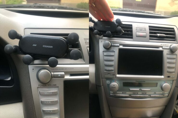 Этот держатель удержит даже самые тяжелые смартфоны. Фото.