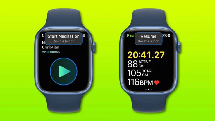 Жесты на Apple Watch. Подсказки будут появляться там, где можно использовать жестовое управление. Фото.