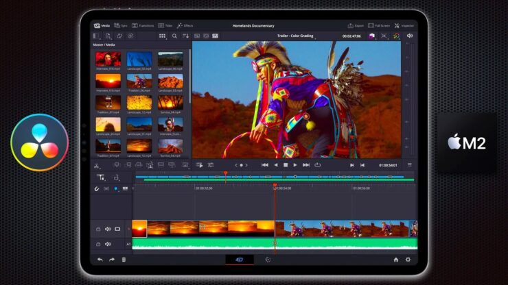 DaVinci Resolve — iPad. Лучше всего DaVinci Resolve раскрывается на процессорах M2. Фото.