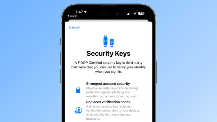 Ключи безопасности помогут защитить вашу учетную запись. Фото.