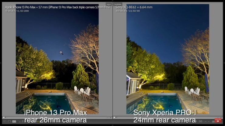 На Sony получилась пересвеченная фотография. Фото.