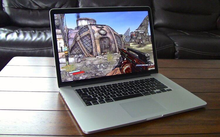 MacBook для игр. Вот так выглядит Borderlands на экране Макбука. Фото.