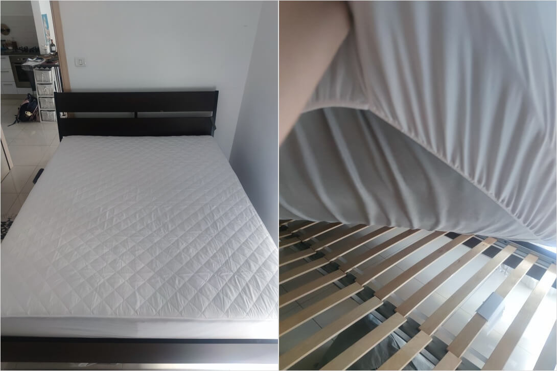 Даже если вы разольёте воду на этот чехол, ваш матрас не промокнет. Фото.