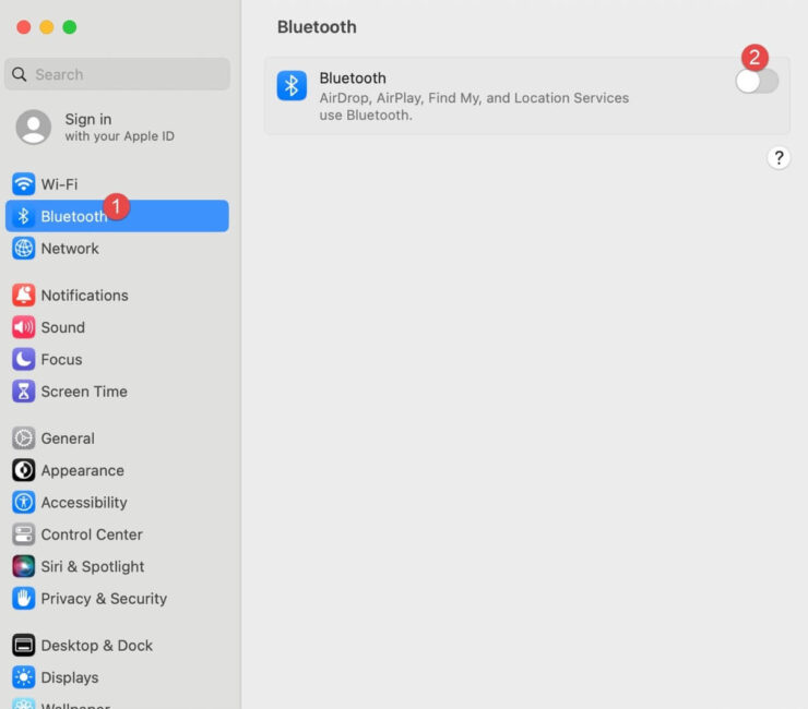 Не работает вай-фай на Макбуке. Bluetooth можно выключить не только через настройки, но и из строки состояния. Фото.