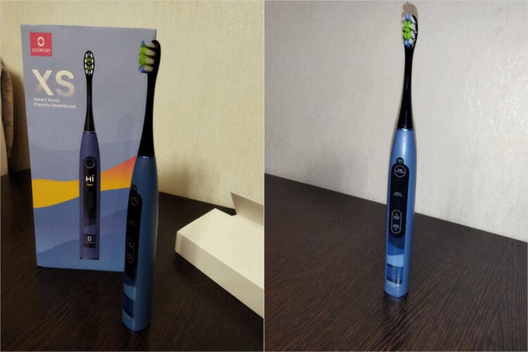 Это звуковая зубная щётка с экраном, которая учит вас чистить зубы правильно