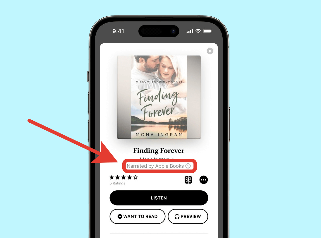 Озвученные нейросетью книги будут подписываться вот так. Фото.