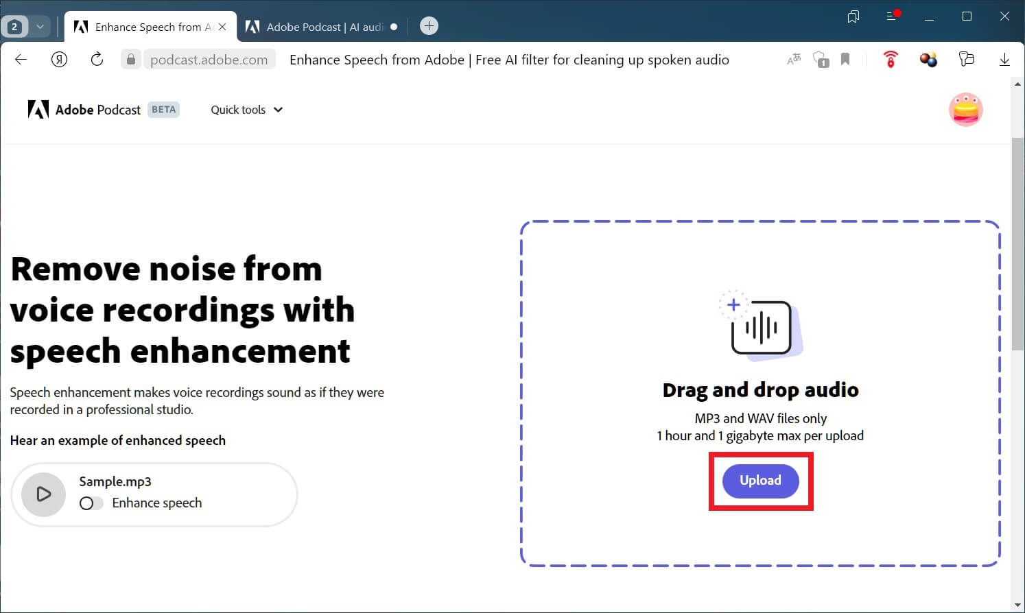 Загрузить можно только MP3 или WAV. Фото.