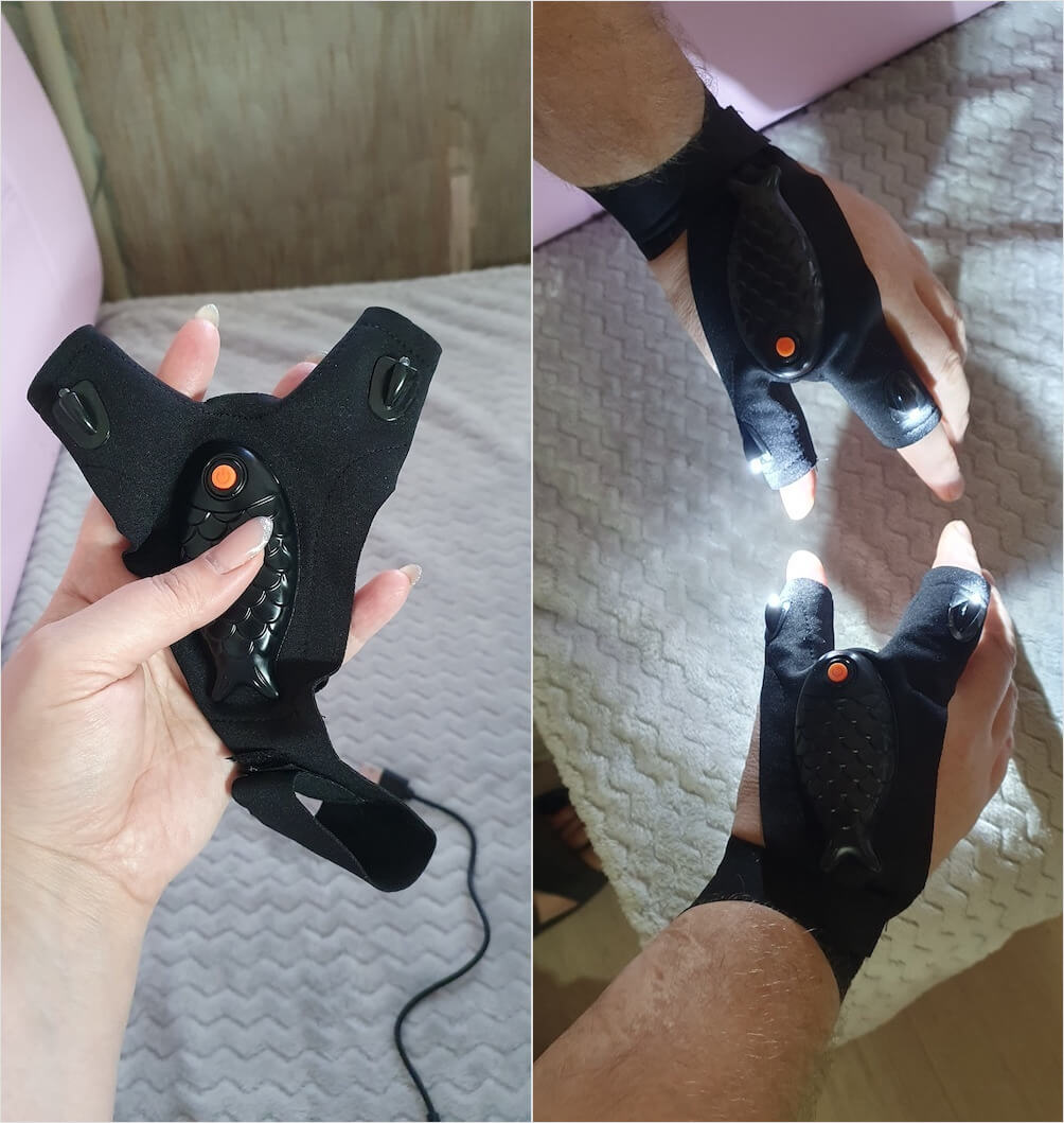 В комплекте идёт не одна, а две перчатки на обе руки. Фото.