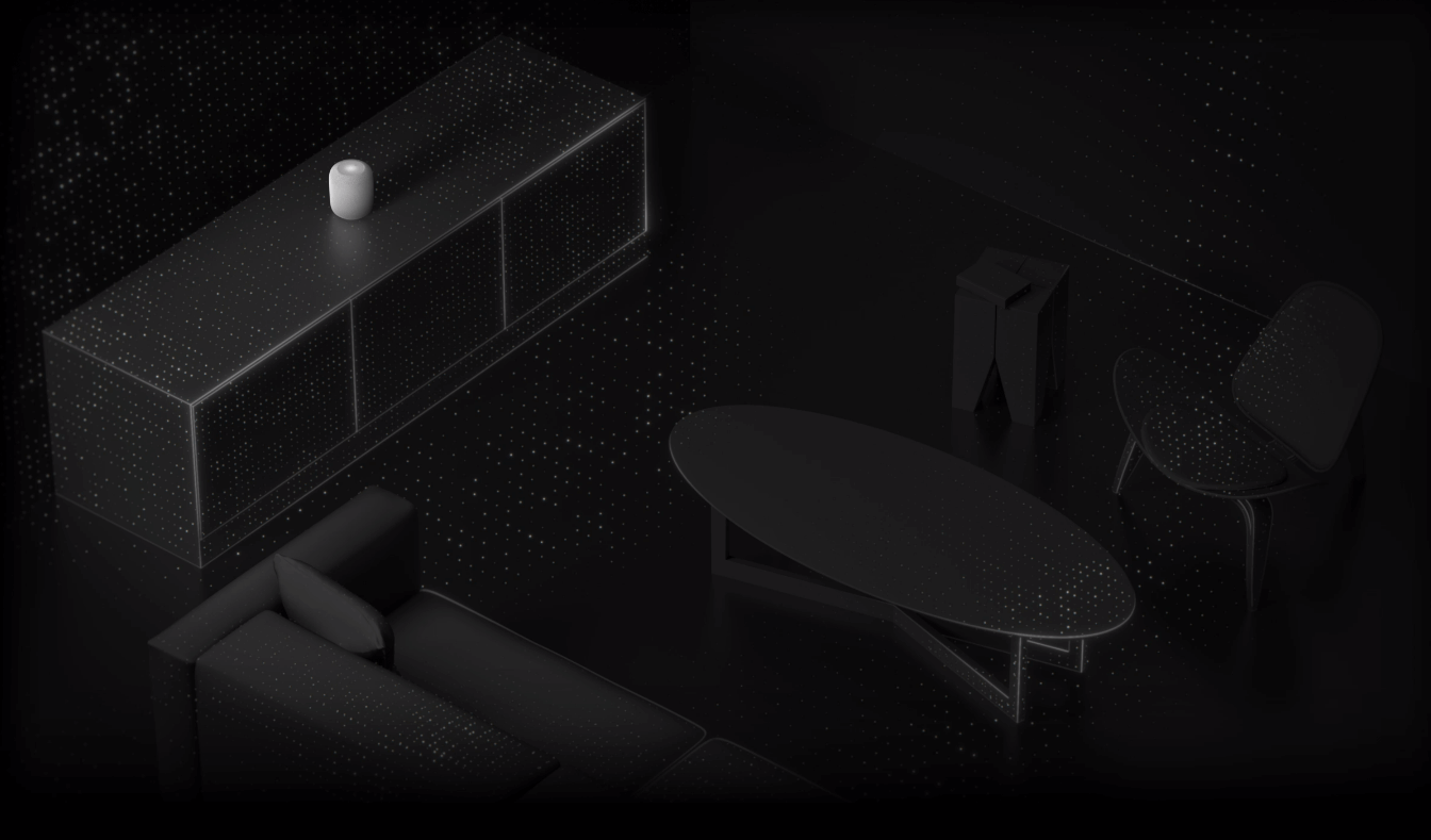 Чтобы создать объем, колонка обволакивает музыкой всю комнату. Фото.