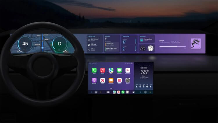 CarPlay — iOS 16. CarPlay на всех мониторах. Сможет даже заменить программное обеспечение автопроизводителей. Фото.