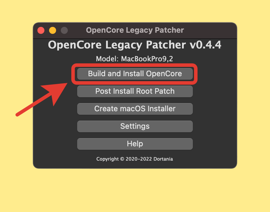 Необходимо подогнать установщик специально под вашу модель Мака. Фото.