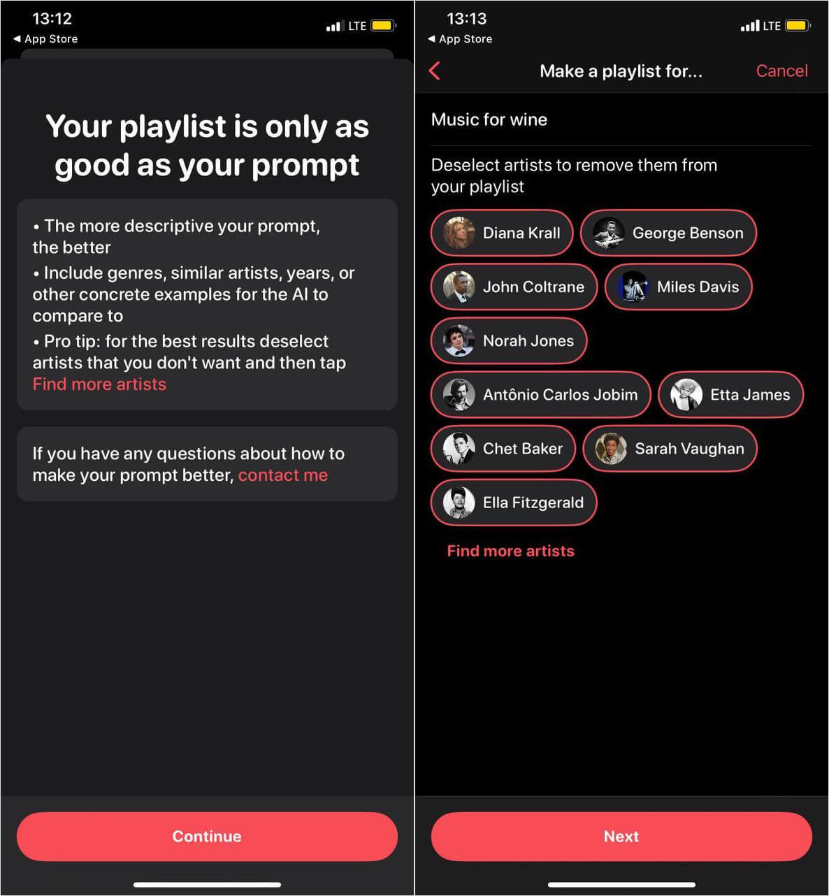 Как найти плейлист в Apple Music. Приложение подскажет, как правильно сформировать запрос, чтобы алгоритмы точнее подбирали музыку. Фото.
