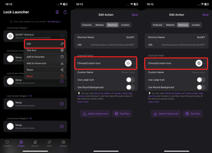Приложения на экране блокировки Айфона. Выберите иконку, которая вам понравится. Фото.