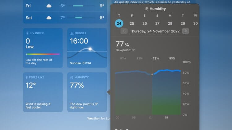 Как пользоваться приложением Погода в macOS Ventura