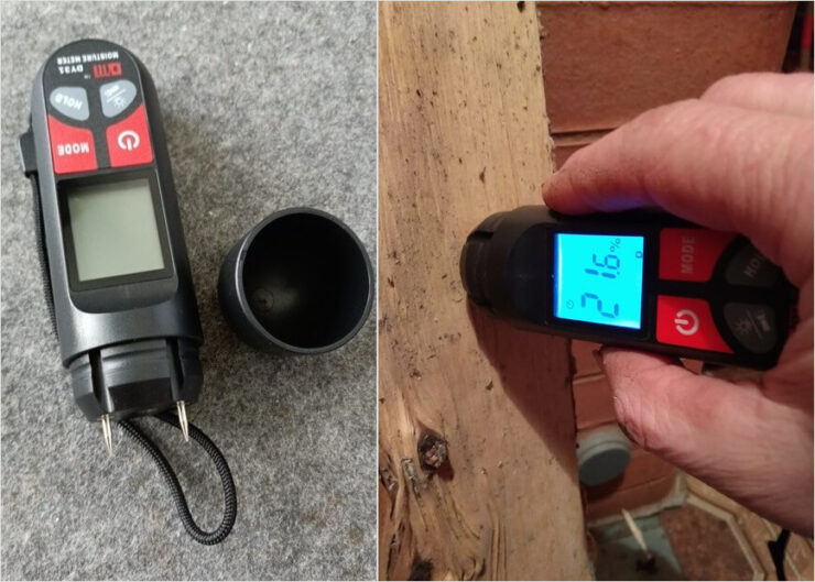 Как измерить влажность древесины. Прибор, как показывают отзывы, работает весьма точно. Фото.