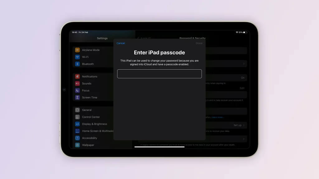 Вот так выглядит смена пароля с помощью кода разблокировки iPhone или iPad. Фото.