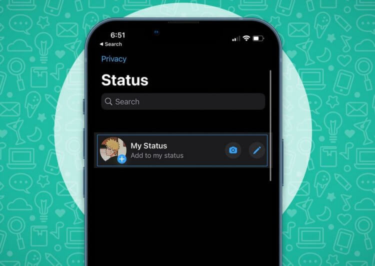Что такое статус в Ватсап и как им пользоваться. Фото.