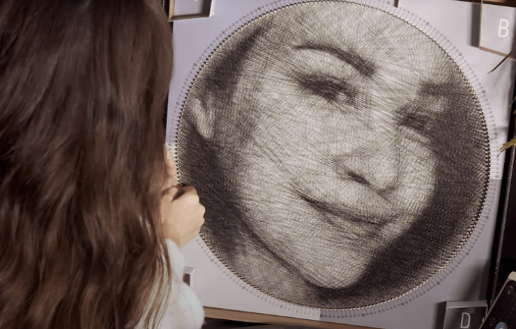 Картина нитью из любой фотографии. Создавать такую картину совсем не сложно. Картина нитью из любой фотографии. Создавать такую картину совсем не сложно. Фото.