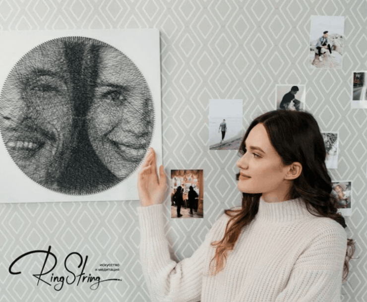 Картина нитью из любой фотографии. Такую картину она точно запомнит! Картина нитью из любой фотографии. Такую картину она точно запомнит! Фото.