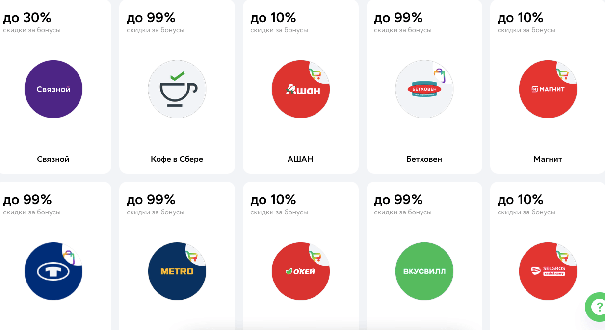 Потратить бонусы Спасибо можно в более чем сотне магазинов и торговых сетей. Фото.