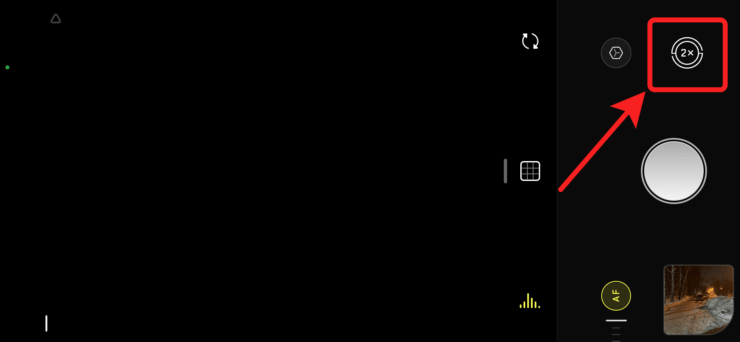 В Halide зум активируется одной кнопкой. Фото.