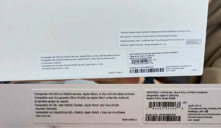 Как отличить оригинал AirPods Max. На коробке с оригинальными AirPods Max нет лишних наклеек и надписи ярче, чем на подделке. Фейк наверху. Как отличить оригинал AirPods Max. На коробке с оригинальными AirPods Max нет лишних наклеек и надписи ярче, чем на подделке. Фейк наверху. Фото.