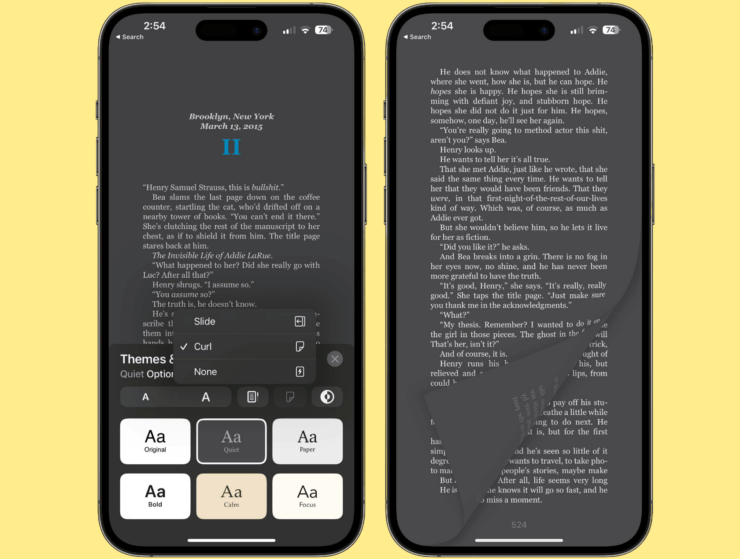 Теперь книги вновь перелистываются с привычной анимацией. Ее, кстати, можно отключить. Фото.