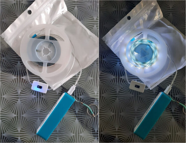 Светодиодная лента с датчиком движения. Просто взмахните рукой и свет включится. Фото.