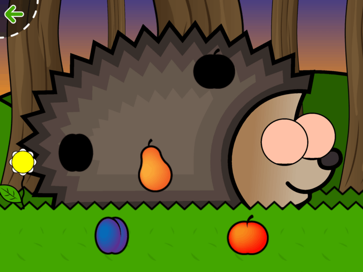 Формы предметов для детей. Фрукты необходимо размещать в соответствующие ячейки. Фото.