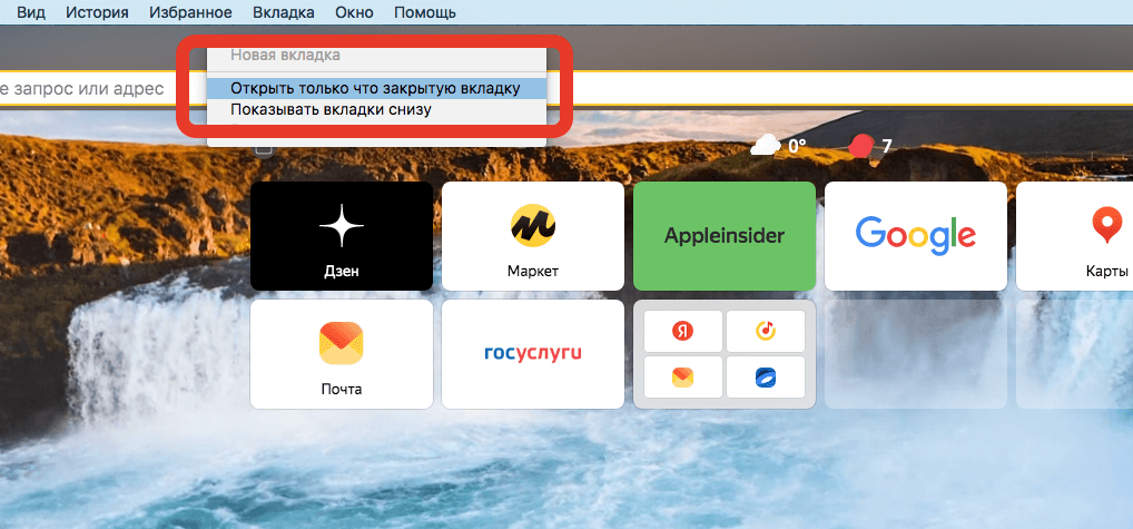 В Яндекс Браузере интерфейс очень напоминает Хром. Фото.