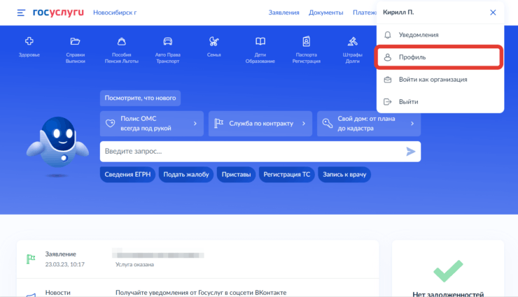 Как удалить личный кабинет Госуслуги. Через компьютер удалить учетку Госуслуг удобнее, чем с телефона. Фото.
