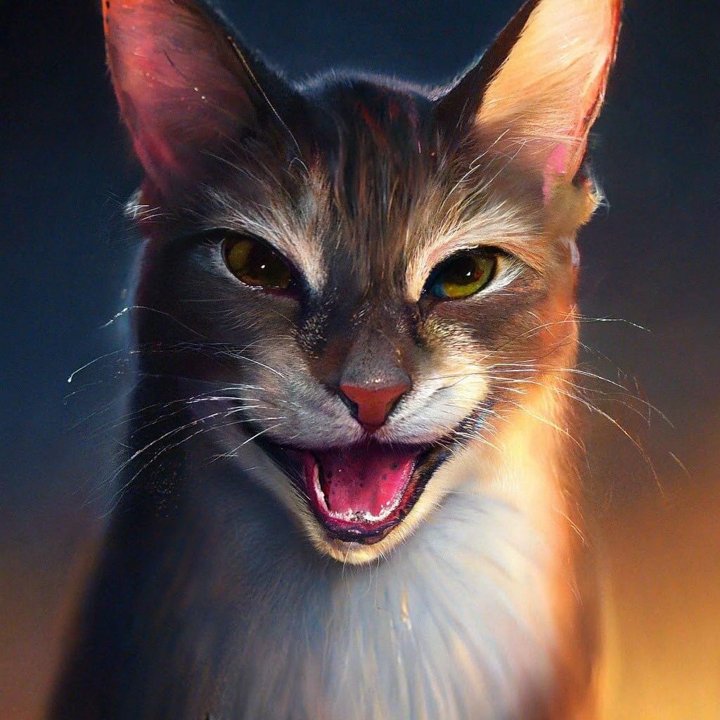 Шедеврум нарисовал кота как будто маслом. Фото.