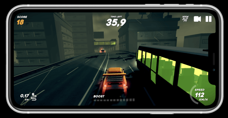 Уличные гонки на Айфон. Гоночки немного угловатые, но от этого не менее прикольные. Фото.