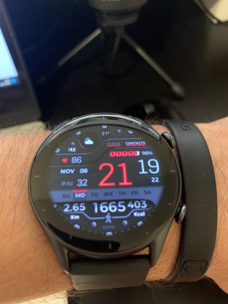 Amazfit GTR 3 smart watch. You can find many cool watch faces in the store.  Photo.