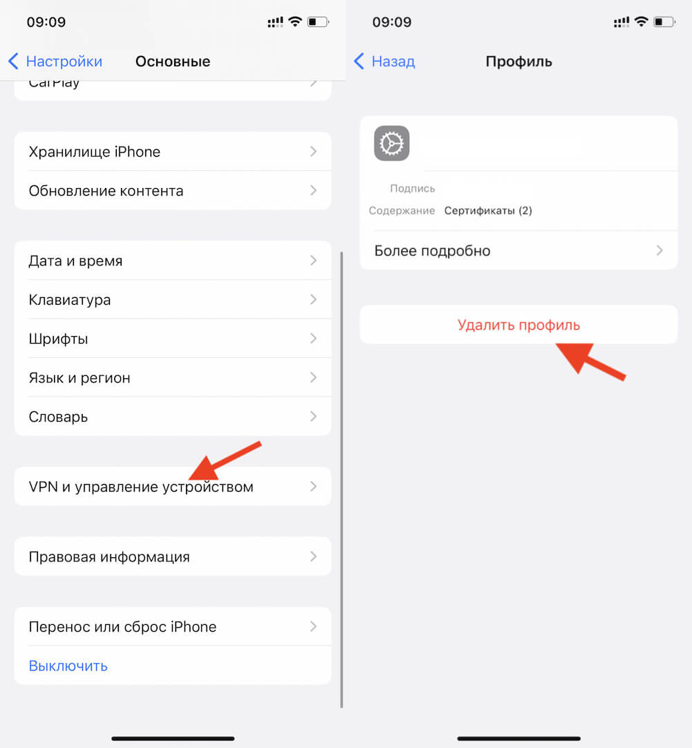 Удалять профиль нужно, чтобы Айфон больше не искал обновления бета-версий. Фото.