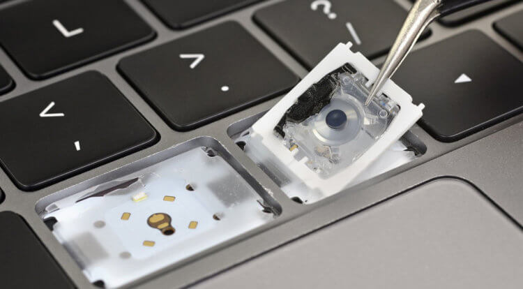 Залипает клавиша на Макбуке. Что делать. Если вы обращались к Apple за ремонтом и живёте в США, вы можете претендовать на возмещение. Фото.