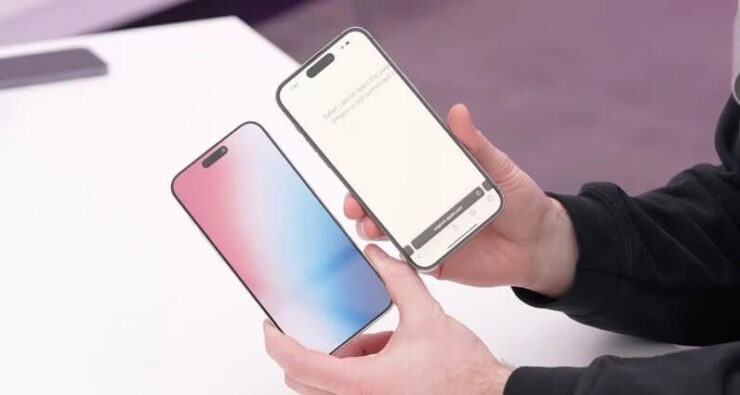 Apple должна будет уменьшить рамки по периметру дисплея, но этого всё равно будет мало. Поэтому придётся наращивать габариты самих смартфонов. Фото.