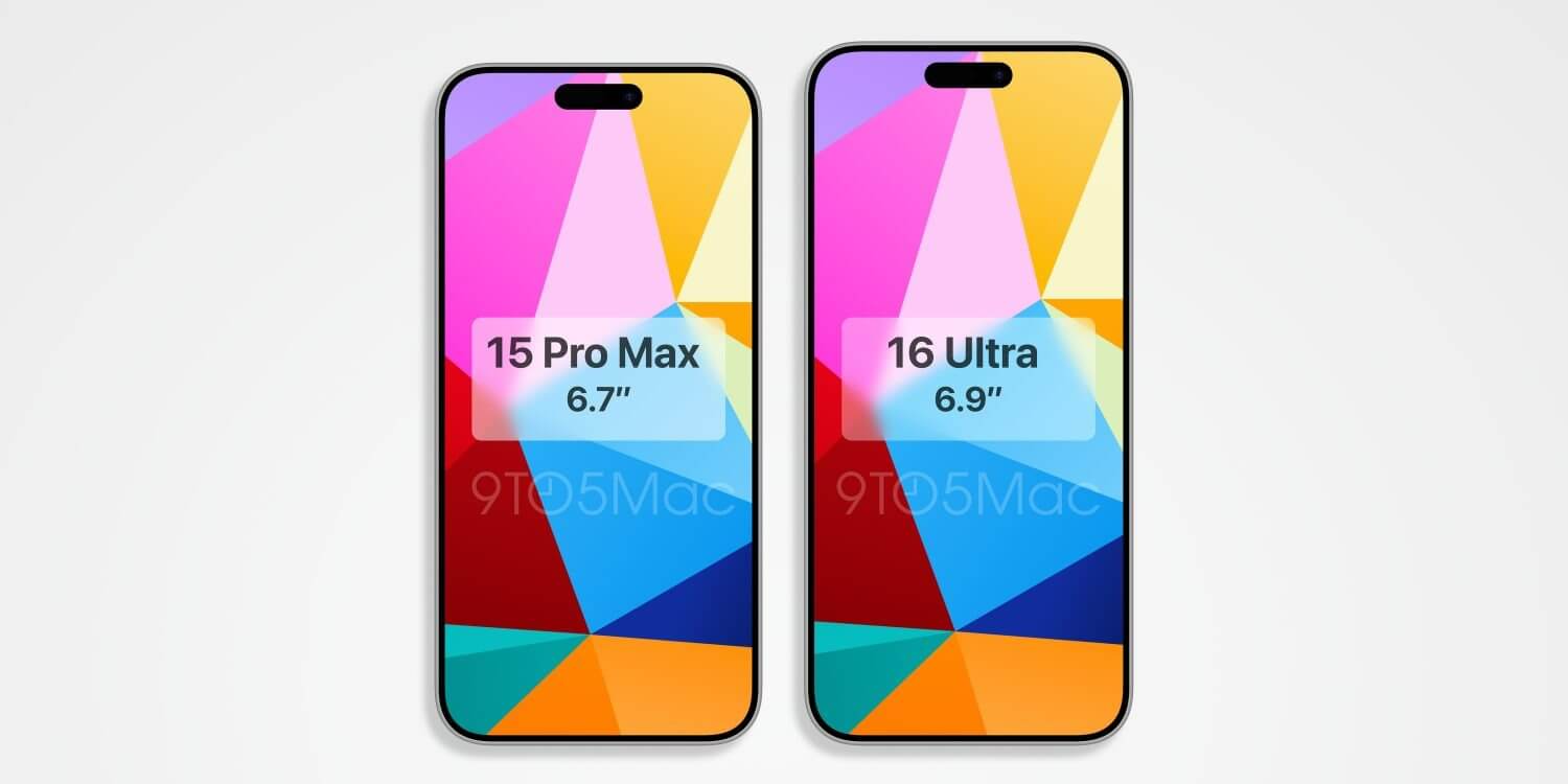 Вот так выглядит iPhone 16 Ultra на фоне iPhone 15 Pro Max и iPhone 14 Pro Max, которые имеют одинаковые размеры. Фото.
