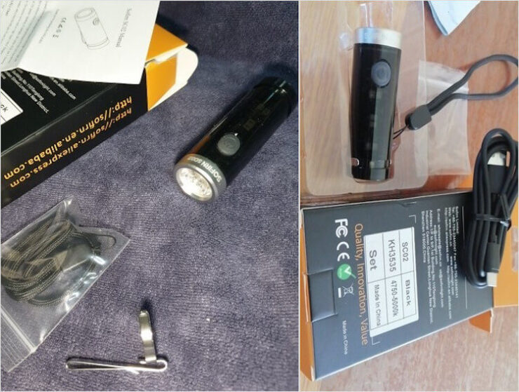 Светодиодный фонарик с АлиЭкспресс. Это двухрежимный фонарь, который можно использовать даже в велосипедах и самокатах. Фото.